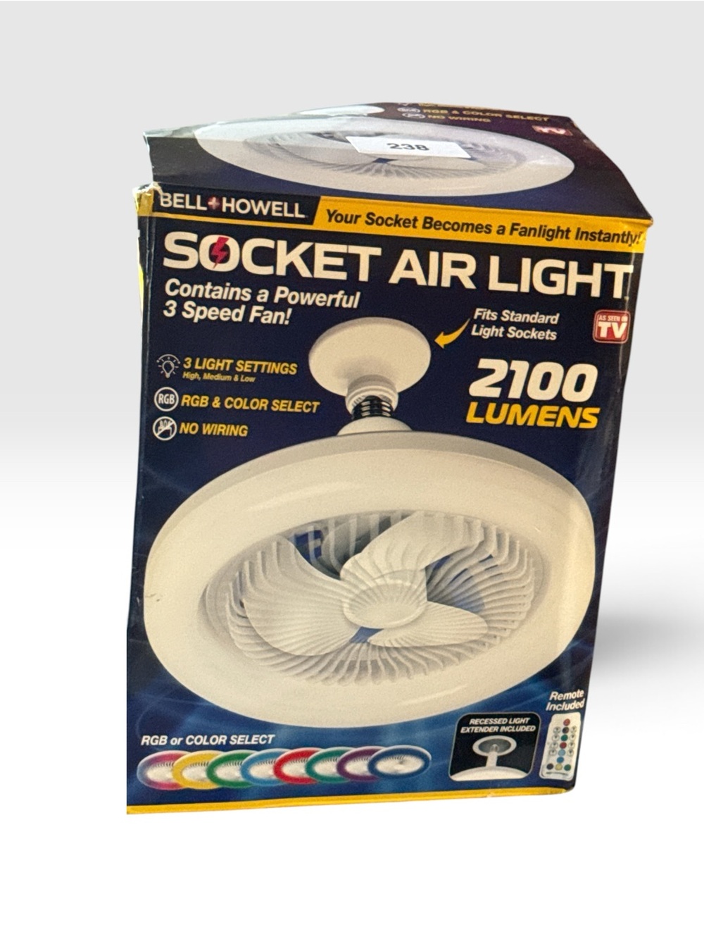 Bell Howell White Socket Air Light with Fan - 2100 Lumens